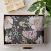 Preppy bohemian country girale zwarte florale tissuepapier (Geschenk)