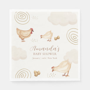 Preppy Boho Kuikentje Komt Gauw Baby Shower Servet