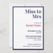 Preppy Bold Blue & Pink Stripes Vrijgezellenfeest Kaart (Voorkant)