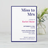 Preppy Bold Blue & Pink Stripes Vrijgezellenfeest Kaart (Staand voorkant)