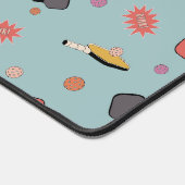 Preppy Bold Pickleball! Kleurrijk patroon in blauw Bureaumat (Hoek)