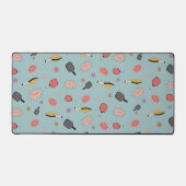 Preppy Bold Pickleball! Kleurrijk patroon in blauw Bureaumat (Voorkant)