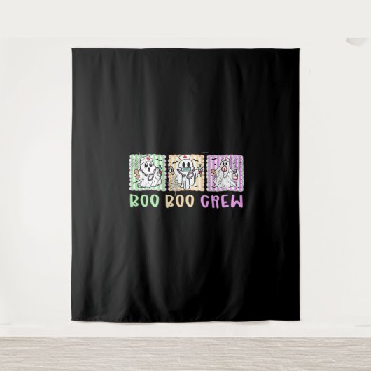 Preppy Boo Crew Nurse Halloween Kostuum Vrouwen Ma Wandkleed (Voorkant)