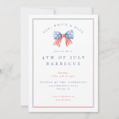 Preppy Boog 4 juli Onafhankelijkheidsfeest BBQ Kaart (Voorkant)