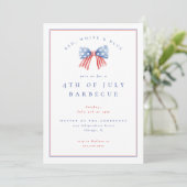 Preppy Boog 4 juli Onafhankelijkheidsfeest BBQ Kaart (Staand voorkant)