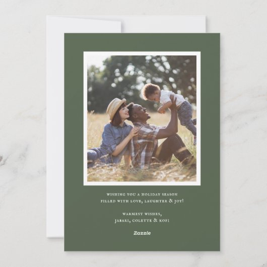 Preppy Boog Foto Feestdagenkaart (Achterkant)