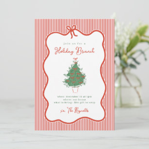 Preppy Boog Holiday Brunch Feest Uitnodiging