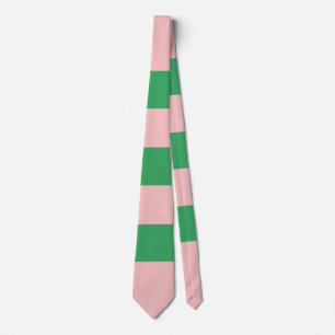 Preppy Bord roze & groen gestreept    Stropdas