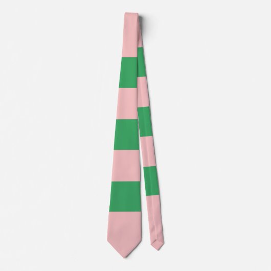 Preppy Bord roze & groen gestreept |  Stropdas (Voorkant)