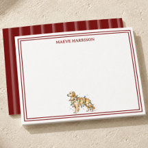 Preppy bordeauxrode gestreepte Kerst Golden Retrie