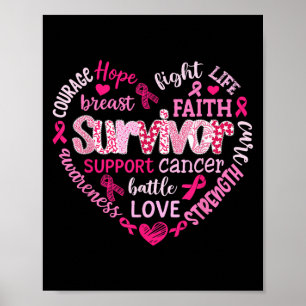 Preppy Borstkanker Vechtsteun Hoop Kracht P Poster