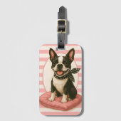 Preppy Boston Terrier Bagagelabel (Voorkant (verticaal))