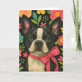 Preppy Boston Terrier Kaart