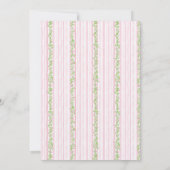 Preppy botanische roze strik monogram babyshower   kaart (Achterkant)