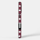 Preppy Bourgondië en witte stippen gepersonaliseer Case-Mate iPhone Case (Achterkant / Rechts)