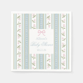 Preppy Bow Baby shower servetten | Floral