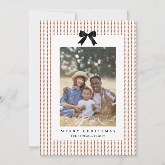 Preppy Bow-foto Feestdagenkaart (Voorkant)