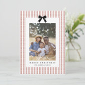 Preppy Bow-foto Feestdagenkaart (Staand voorkant)