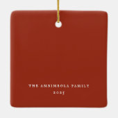 Preppy Bow Lijst Crimson Foto Keramisch Ornament (Achterkant)