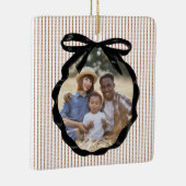 Preppy Bow Lijst Gingerbread Foto Keramisch Ornament (Rechts)