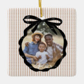 Preppy Bow Lijst Gingerbread Foto Keramisch Ornament (Voorkant)