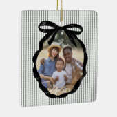 Preppy Bow Lijst Pine Foto Keramisch Ornament (Rechts)