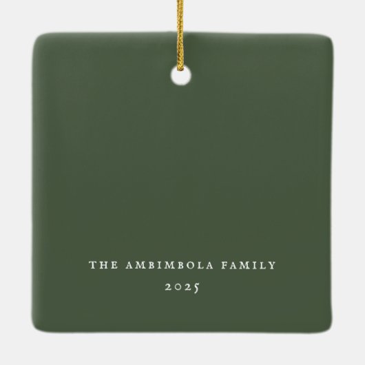 Preppy Bow Lijst Pine Foto Keramisch Ornament (Achterkant)