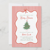 Preppy Bow Merry Little Baby Shower Invite Kaart (Voorkant)