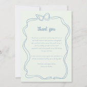 Preppy Bow Mint Groen Blauw Vrijgezellenfeest Bedankkaart (Voorkant)