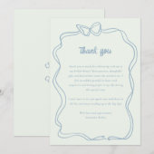 Preppy Bow Mint Groen Blauw Vrijgezellenfeest Bedankkaart (Voorkant / Achterkant)