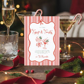 Preppy Bow Tipsy & Toasty Holiday Party Invite Kaart