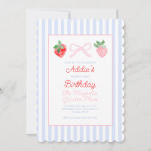 Preppy Bows & Aardbeien Berry Eerste Verjaardag