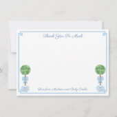 Preppy Boxwood Baby Boy Shower Sip en bekijk Afbee Bedankkaart (Voorkant)