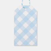 Preppy Boxwood Bunny Blue Bow Happy Pasen Cadeaulabel (Achterkant)