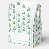 Preppy Boxwood Bunny Ric Rac Boy Christening Party Bedankdoosjes (Geopend)