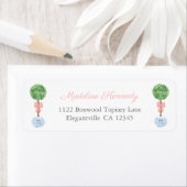 Preppy Boxwood Girl Baby shower Return Address Lab Etiket (Insitu)