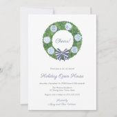 Preppy Boxwood krans kerst Drinken feest Kaart (Voorkant)