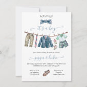 Preppy Boy waslijn Baby shower Kaart (Voorkant)