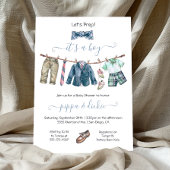 Preppy Boy waslijn Baby shower Kaart