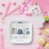 Preppy Boy waslijn Baby shower Papieren Bordje (Feest)