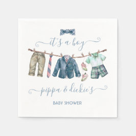 Preppy boy waslijn Baby shower Servet