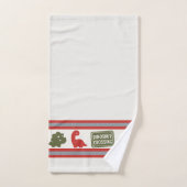 Preppy Boys Dinosaurus Gingham - Rood & Marineblau Bad Handdoek (Handdoek)