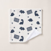 Preppy Boys Dinosaurus Gingham - Rood & Marineblau Bad Handdoek (Wasdoekje)