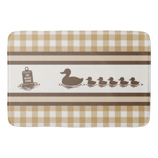 Preppy Boys Eend & Gingham- Chocolade Bruine Khak Badmat (Voorkant)
