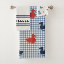 Preppy Boys Eend & Gingham Marine Rood Rook Blauw