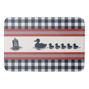 Preppy Boys Eend & Gingham - Navy Rood Badmat