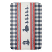 Preppy Boys Eend & Gingham - Navy Rood Badmat (Voorkant Verticaal)