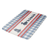 Preppy Boys Eend & Gingham- Navy Rood Rook Blauw Badmat (Gekanteld)