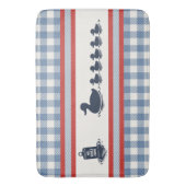 Preppy Boys Eend & Gingham- Navy Rood Rook Blauw Badmat (Voorkant Verticaal)