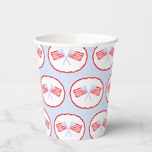 Preppy Boys Red White en twee patriottische verjaa Papieren Bekers (Links)